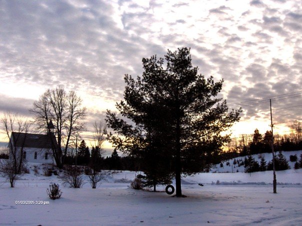 The sky outside the farm I worked at in St. Jovite, Quebec. 